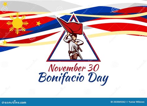 November 30 Happy Bonifacio Day Vector Illustration Stock Vector