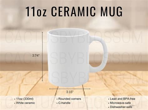 Size Chart Oz Ceramic Mug Mockup Chart Coffee Cup Sizing Chart Etsy