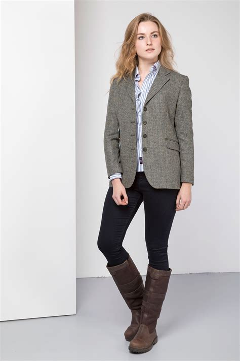 Ladies Long Tweed Blazer Uk Womens Casual Tweed Blazer Rydale