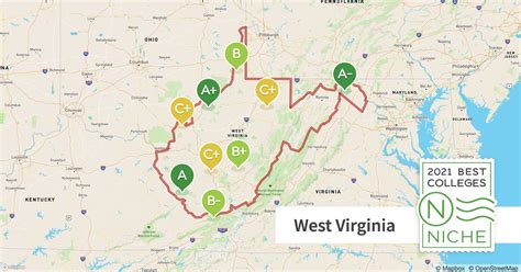 Colleges In West Virginia Map | Carolina Map