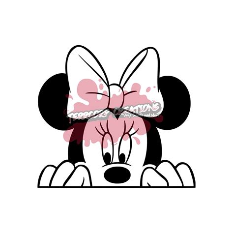 Disney Peeking Minnie Mouse Vinyl Decal For Cars Laptops Sticker