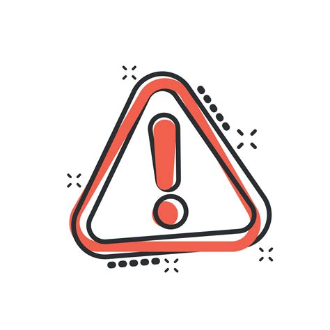 Exclamation Mark Icon In Comic Style Danger Alarm Vector Cartoon