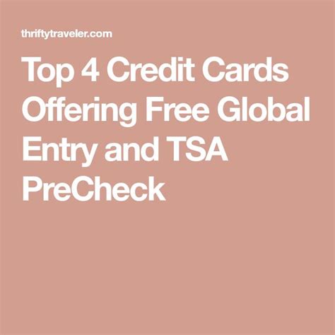 7 Credit Cards Offering Global Entry TSA PreCheck 2023 Global