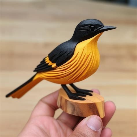 Premium Photo Handmade Wood Carving Of Baltimore Oriole Unique And