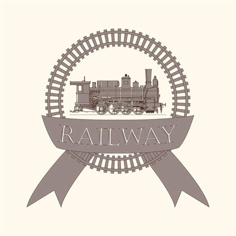 Vintage label logo with retro locomotive train 41167871 Vector Art at ...