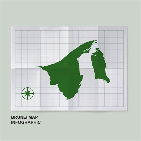 Premium Vector Brunei Map Country In Folded Grid Paper