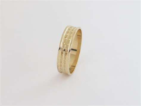 14k Yellow Gold Unisex Wedding Band Available In Different Etsy