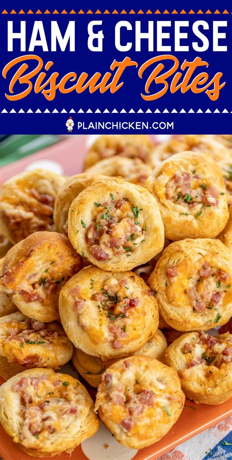 Ham And Cheese Biscuit Bites Omg Seriously Delicious Great For Parties And Tailgating Ham