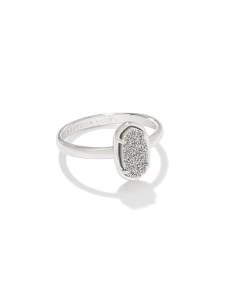 Grayson Silver Band Ring In Platinum Drusy Kendra Scott