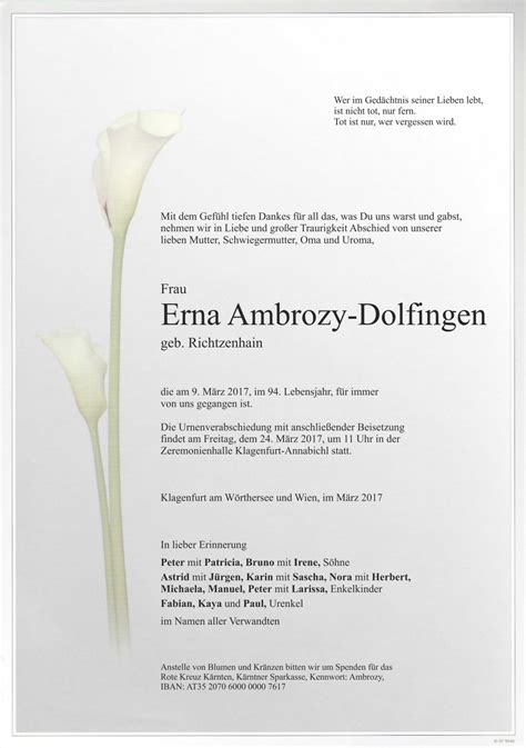 Parte F R Erna Ambrozy Dolfingen Pax Requiem