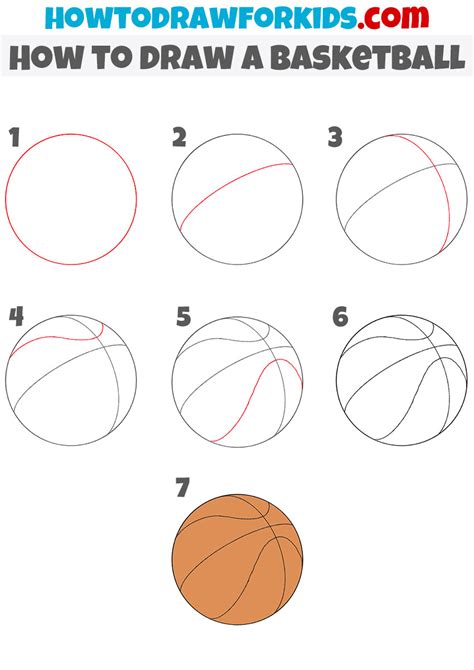 How To Draw A Basketball Step By Step Easy Drawing Tutorial For Kids