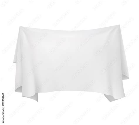 Cloth white banner. Illustration isolated on transparent vector ...