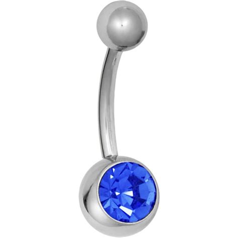 Surgical Steel Jeweled Aurora Borealis Crystal Belly Button Ring Forbidden Body Jewelry