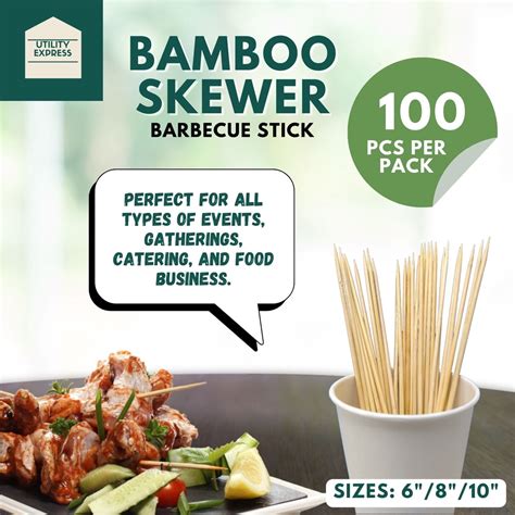 Barbeque Sticks Bbq Bamboo Skewers Round Mm Inches Inches