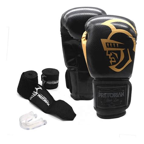 Kit De Boxe Muay Thai Pretorian Elite Training Preto Dourado