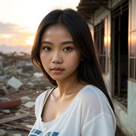 Foto de retrato de una linda joven filipina asiática Foto Premium