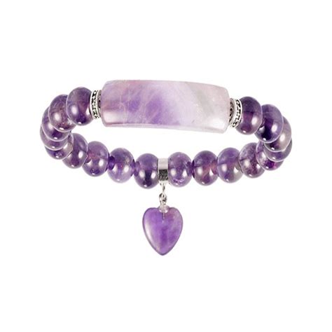 FYJS Unique Jewelry Silver Plated Love Heart Connect Natural Purple