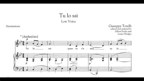 Tu Lo Sai Giuseppe Torelli Piano Accompaniment In Bb Major YouTube