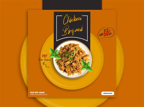 SOCIAL MEDIA FOOD BANNER FOR BIRYANI by Tasnim Siddike on Dribbble