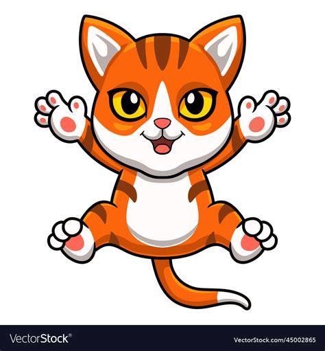 Cute orange tabby cat cartoon Royalty Free Vector Image