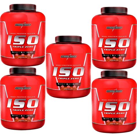 Kit 5x Whey Iso Triple Zero 1800g Chocolate Integralmédica Otimanutri