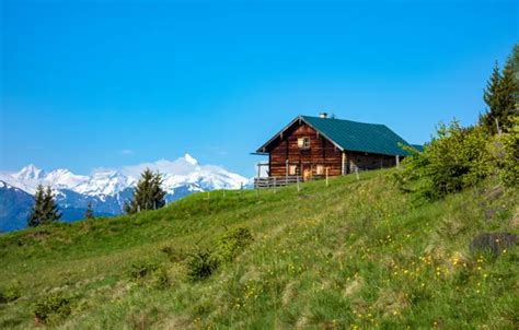 Download Wallpaper Mountains Alps House Section Landscapes In