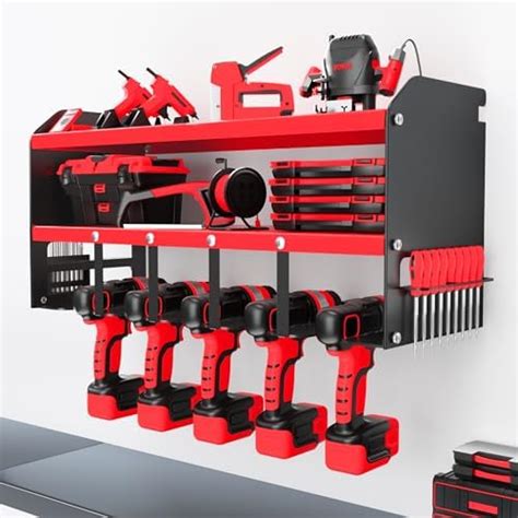 Power Tool Organizer Storage Rack For Garage Organizationdrill Holder Wall Mountutility Rack