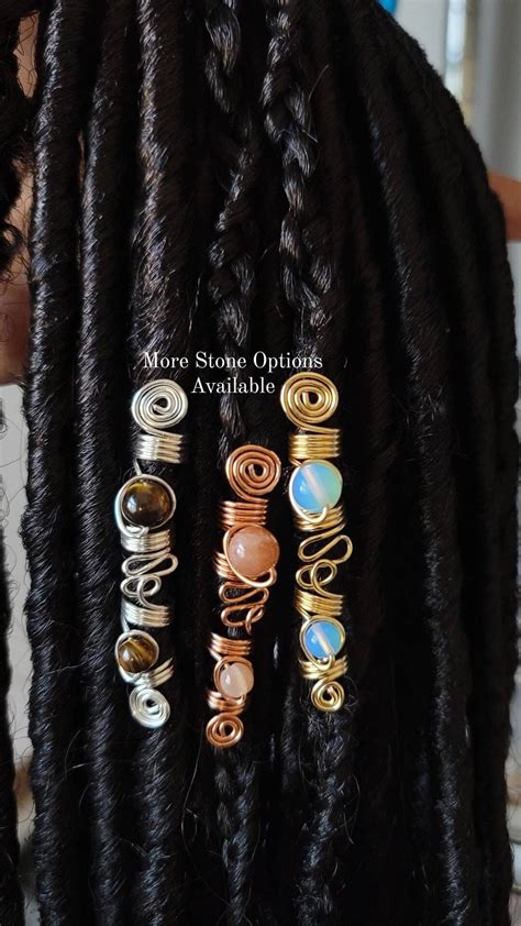 Crystal Loc Jewelry, Dread Beads, Copper Dreadlock Hair Accessories, Afrocentric Beads for ...