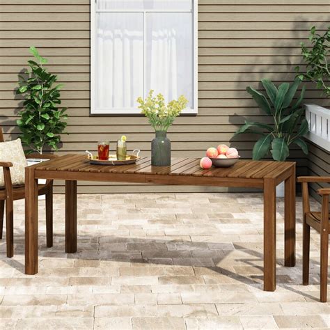 Millwood Pines Outdoor Rustic Solid Wood Dining Table & Reviews | Wayfair