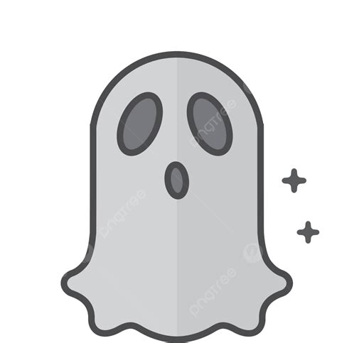 Flat Grayscale Icon Halloween Ghost Apparition Ghost Balloon Vector