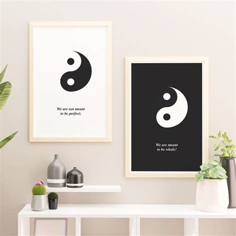 Set Of 2 Yin Yang Poster Yin Yang Wall Art Ying Yang Etsy