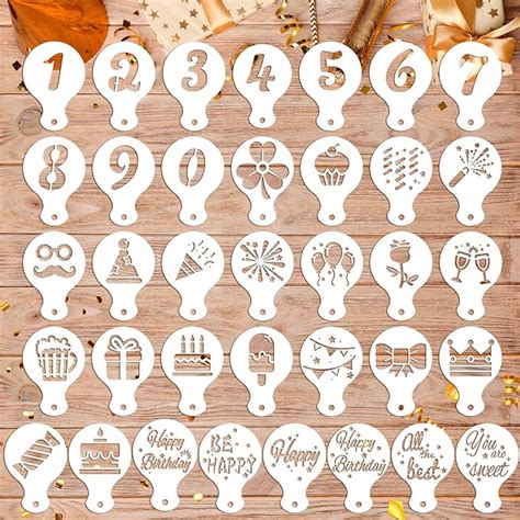 Pcs Cookie Stencils Styles Cookie Decorating Stencils Reusable