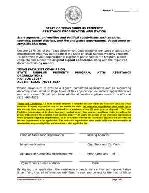 State Of Texas Surplus Property Doc Template Pdffiller