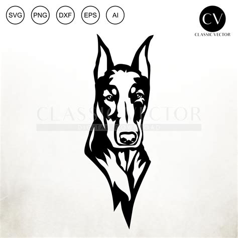 Doberman Face Svg Doberman Silhouette Doberman Vector - Etsy Australia