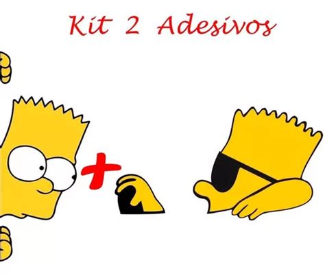 Kit 2 Adesivos Bart Simpson Dirigindo E Carona Automotivo Cor Ac01