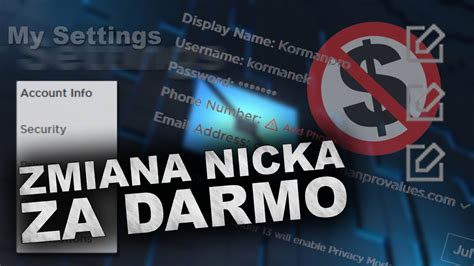 JAK ZMIENIĆ NICK W ROBLOX ZA DARMO YouTube