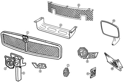 Grille Fittings MGB GT V8 1973 76 Moss Europe Classic Car Parts