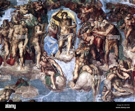 Michelangelo Giudizio Universale Stock Photo Alamy