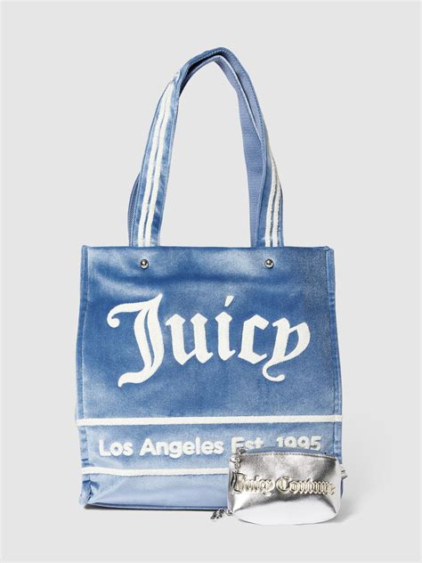 Juicy Couture Shopper Mit Label Detail Modell Iris In Blau Lyst De