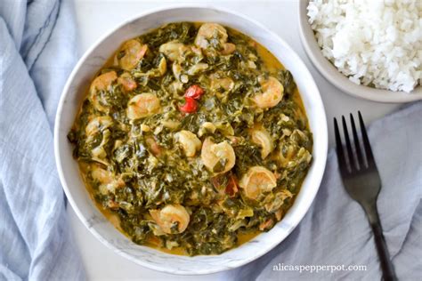 Bhaji With Shrimp Sauteed Spinach Alica S Pepperpot