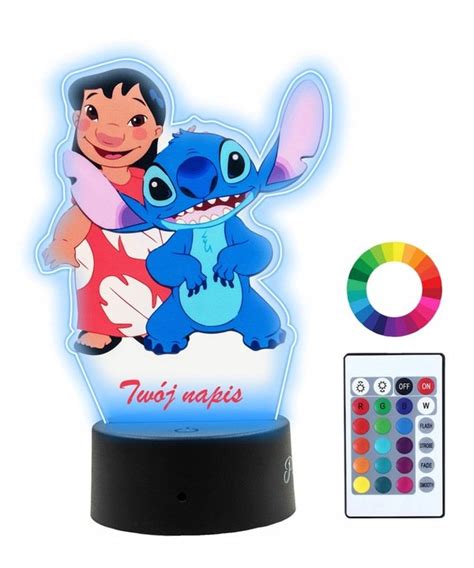 Lampka Nocna Z Nadrukiem 3D Led Lilo I Stich Imię Plexido Sklep