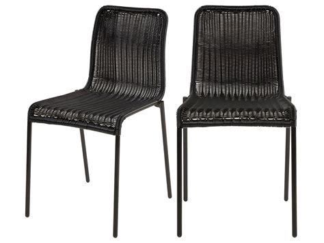 Chaise Sirivara En R Sine Tress E Noire Lot De