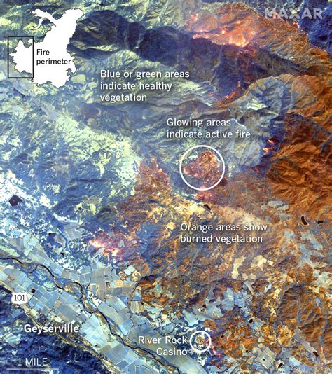 Satellite photos of the Kincade fire threatening California’s vineyards ...