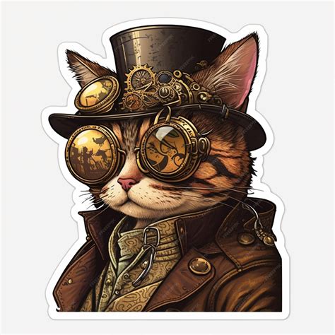 Premium Ai Image There Is A Cat Wearing A Steam Punk Hat And Goggles