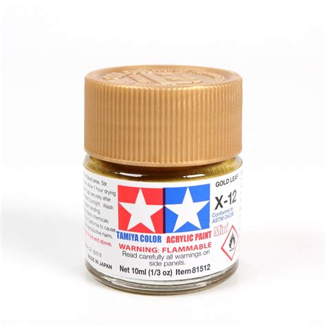 Tamiya Color Acrylic Paint Mini X 12 Gold Leaf 10ml Bandai Gundam