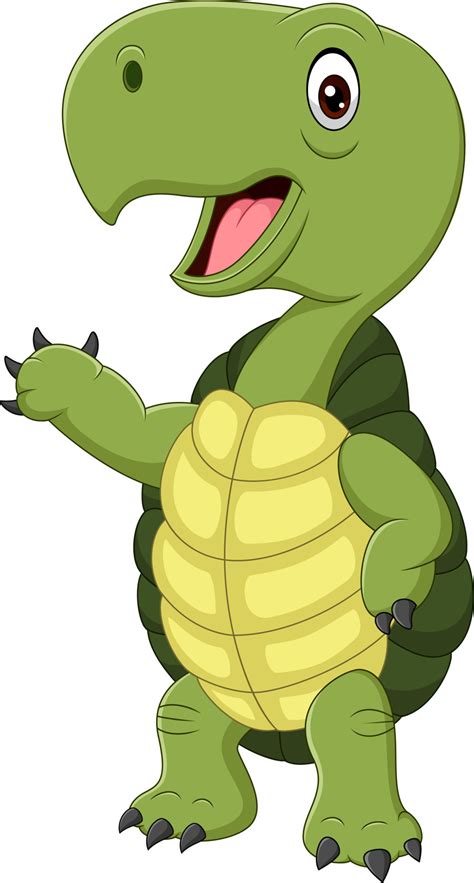 Cartoon smiling turtle waving hand 5162507 Vector Art at Vecteezy