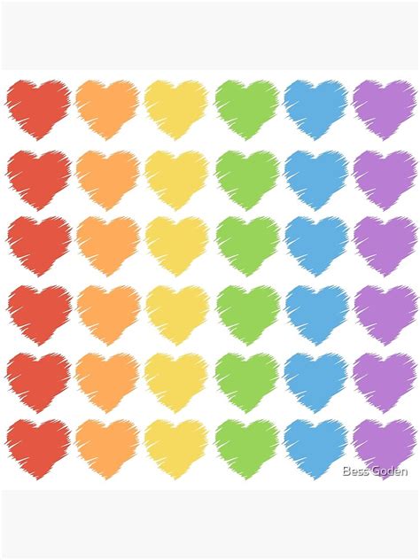 Vintage Weathered Rainbow Hearts For LGBTQ Pride Poster For Sale By