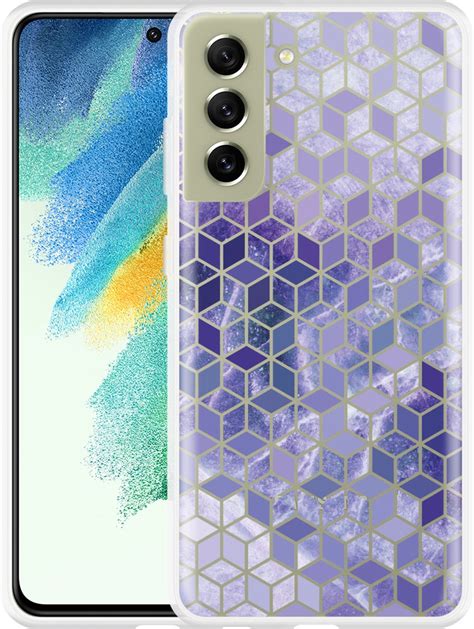 Samsung Galaxy S Fe Hoesje Paars Hexagon Marmer Designed By Cazy Bol