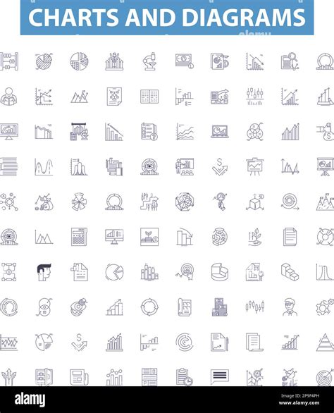 Charts And Diagrams Line Icons Signs Set Graphs Plots Tables Maps