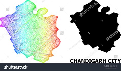 Wire Frame And Solid Map Of Chandigarh City Royalty Free Stock